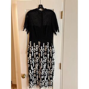 Lela Rose Black Lace Floral Dress 10
